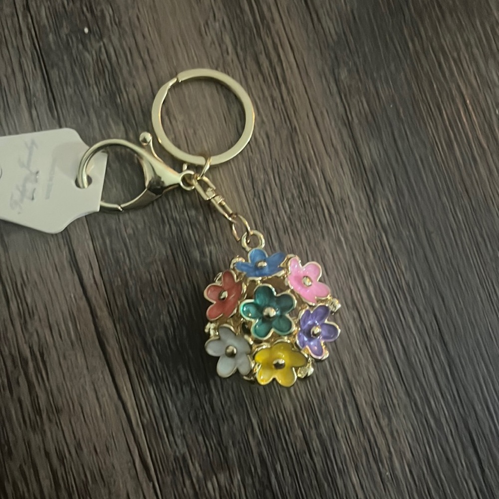 Color flower purse charm
